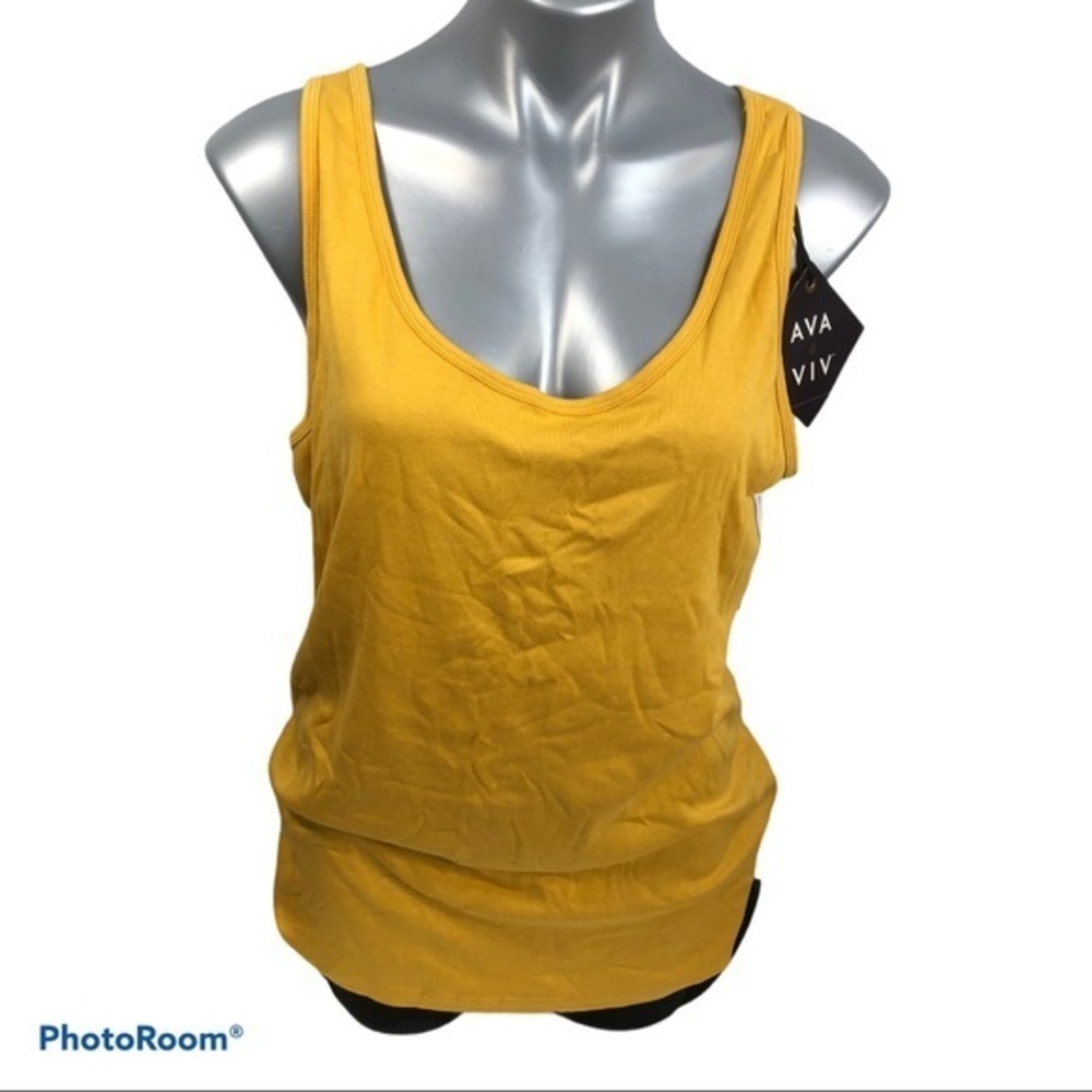 💥💥 SALE! 5 / $25 💥💥 Ava and Viv cotton yellow tank top